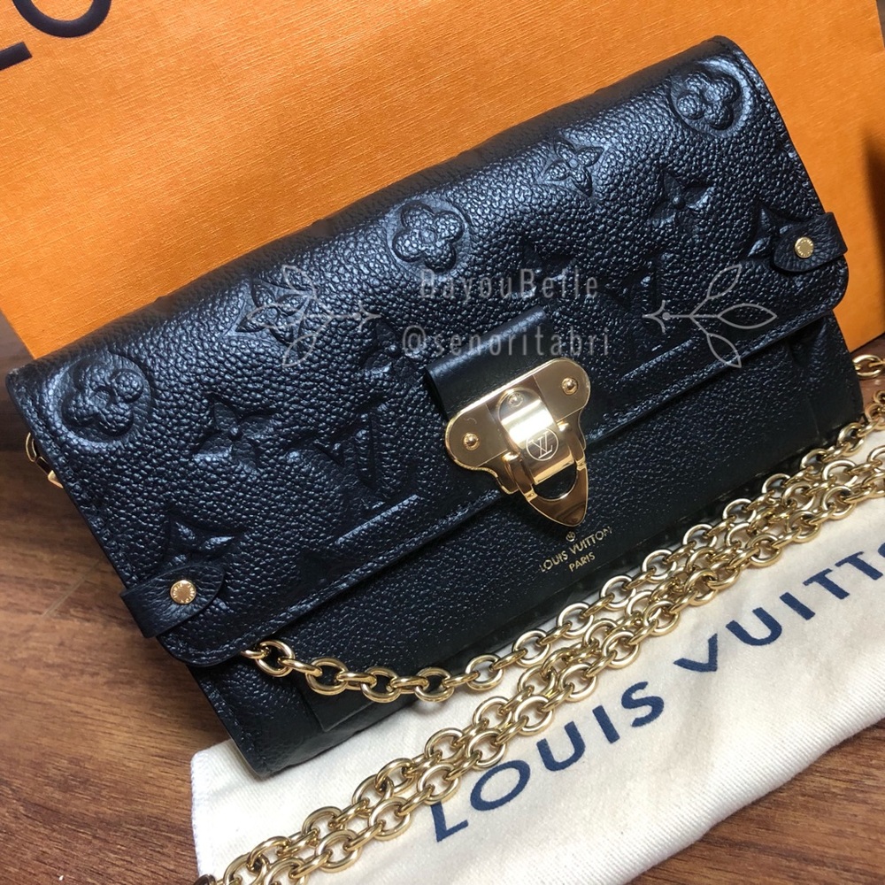 Auth EUC Louis Vuitton Empreinte Monogram Noir WOC